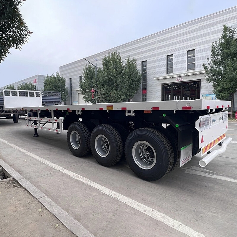 3 Axles Flatbed Trailer 50-70 Tons Container Semi Trailer for Sale