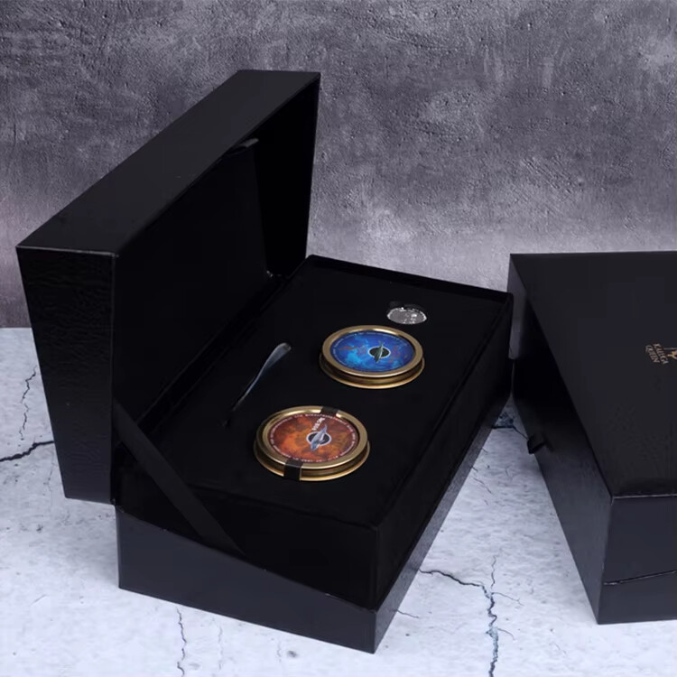 Wholesale custom design paper cardboard rigid foil logo luxury ice pack packaging box for two caviar tins 25g 125g 50g