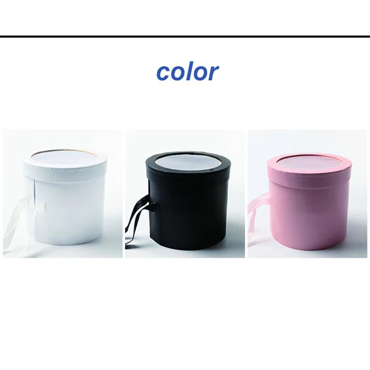 custom luxurious cardboard round flower box with lid