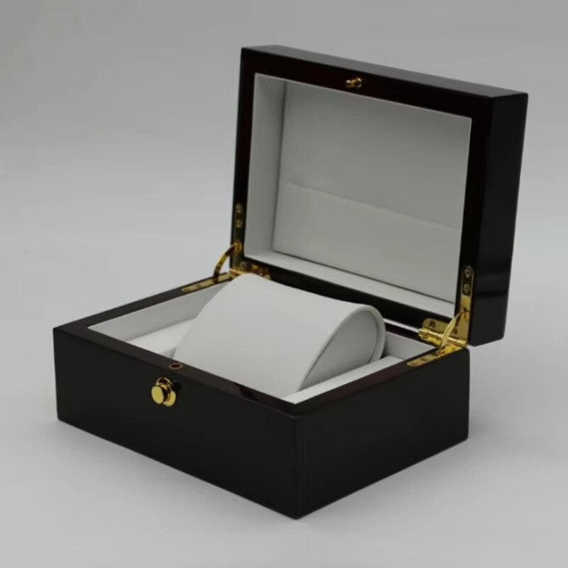 Customized Black Mens Watch Automatic Box Luxury Single Wood Watches Packaging Boxes