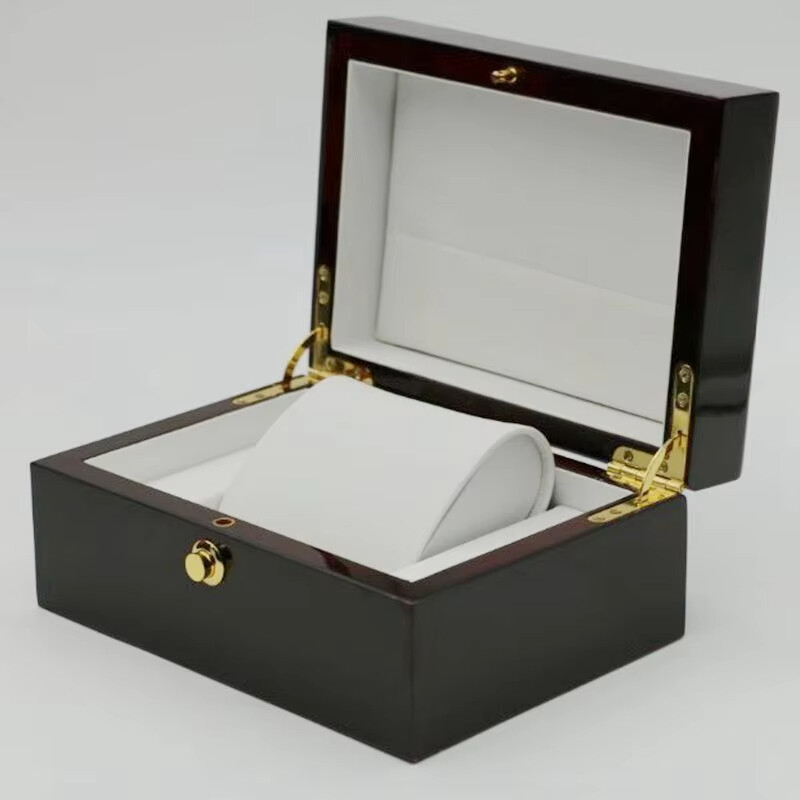 Customized Black Mens Watch Automatic Box Luxury Single Wood Watches Packaging Boxes