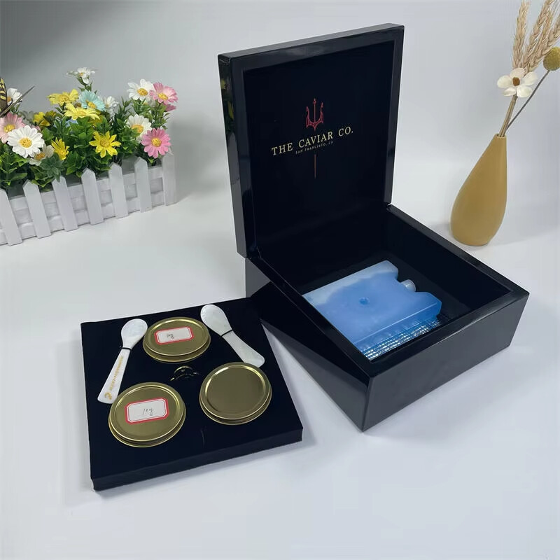Factory Sell Chocolate Wooden Packaging 5g 10g 30g 50g Gift Tin Salmon Roe Caviar Box