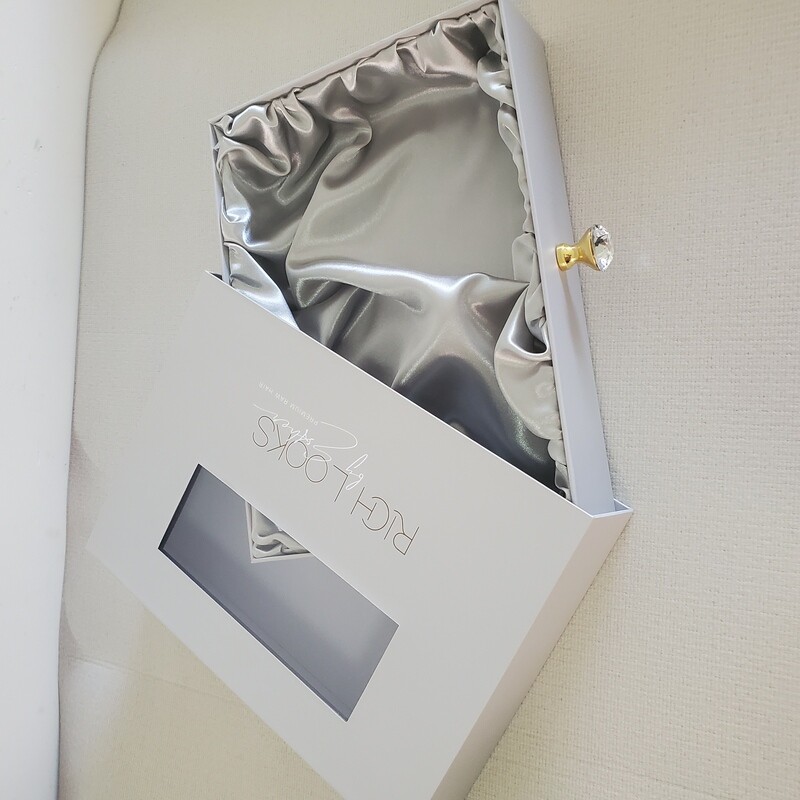 human hair packaging custom printing logo luxury gift wig with handle