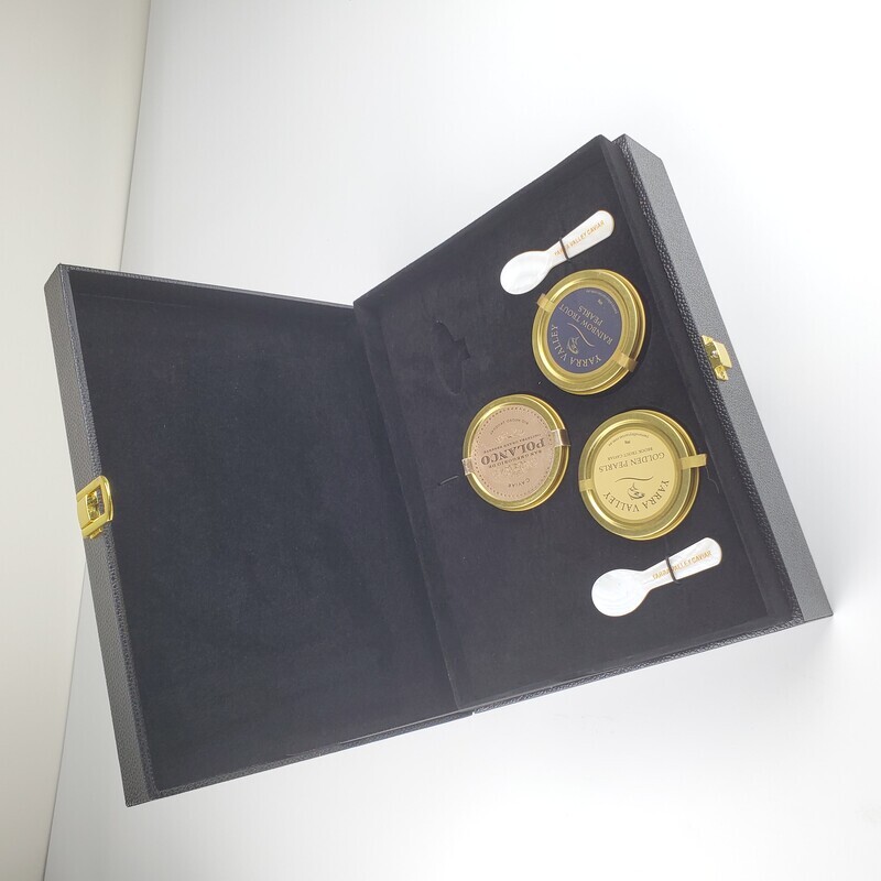 Factory Direct Pink Magnetic Spoon Boxes with Foam Insert - 5 Oz MDF Caviar Packaging Box
