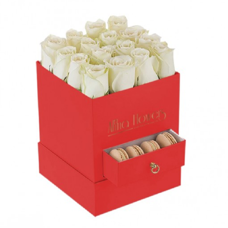  Custom Floral Circle Cardboard Mother's Day Gift Box with Drawer - Elegant Macaron Packaging