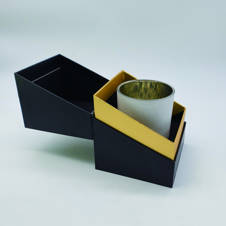  Custom Eco-Friendly Luxury Paper Candle Box with Foam Insert - Black Gift Box for Candles