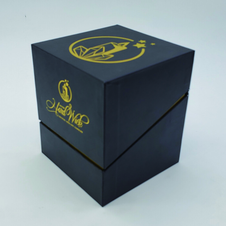  Custom Eco-Friendly Luxury Paper Candle Box with Foam Insert - Black Gift Box for Candles
