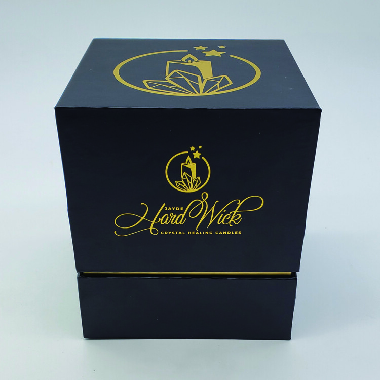 Custom Eco-Friendly Luxury Paper Candle Box with Foam Insert - Black Gift Box for Candles