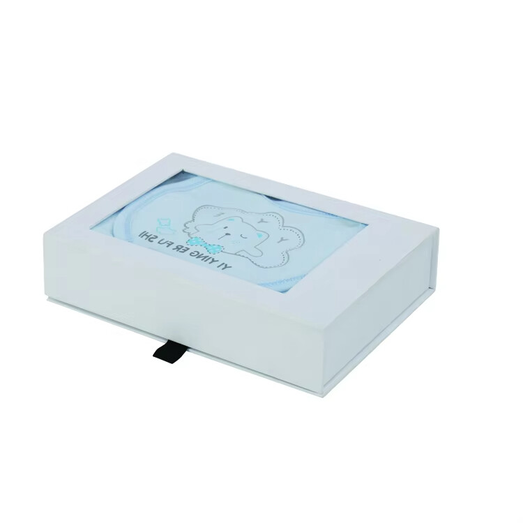 Custom Luxury Wholesale Cardboard Packaging for Newborn Baby Clothing Gift Boxes with Window & Custom Logo