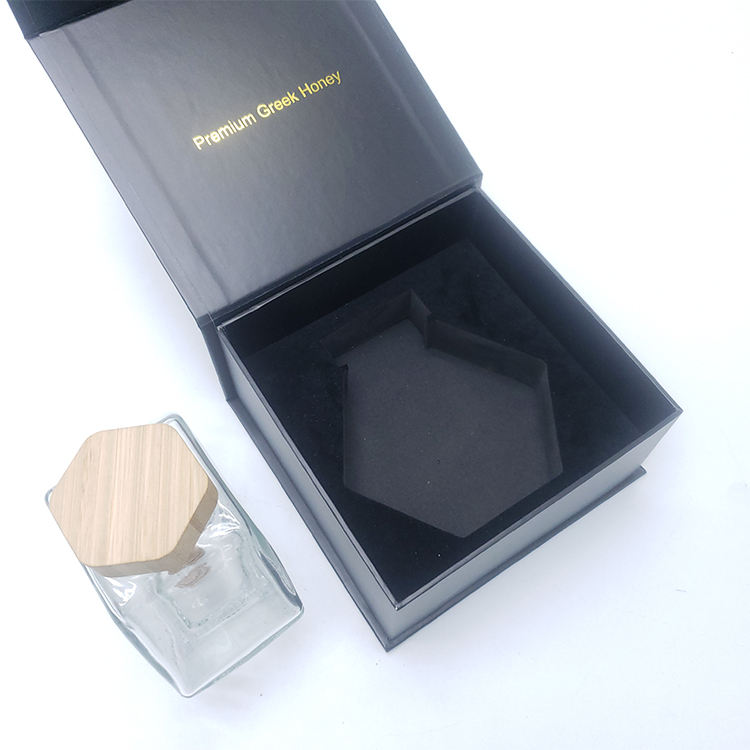  Customized Luxury Honey Packaging with Recycled Foam Inserts & Magnetic Bottles for Unique Gift Boxes