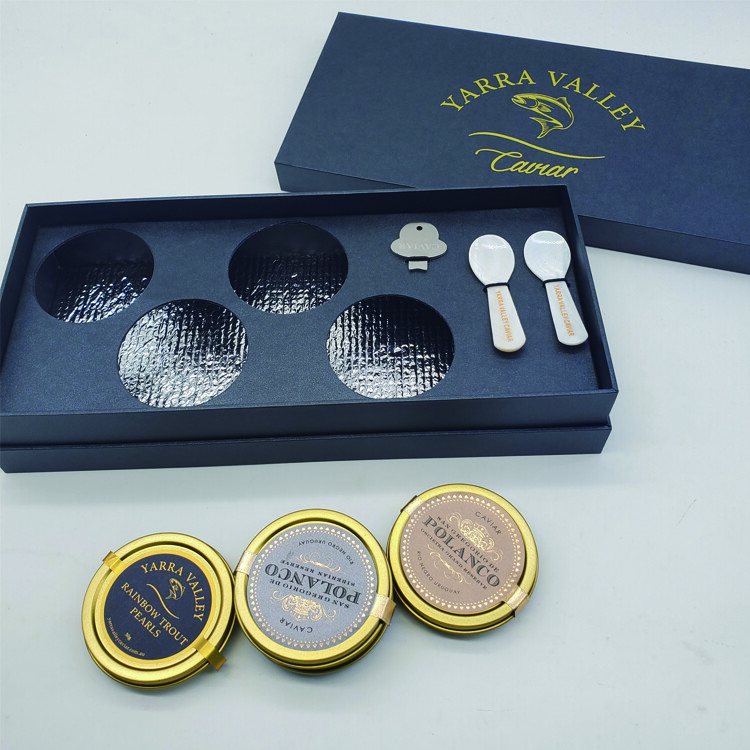  Luxury Black Customized Caviar Packaging Box with Ice Pack - OEM/ODM Service