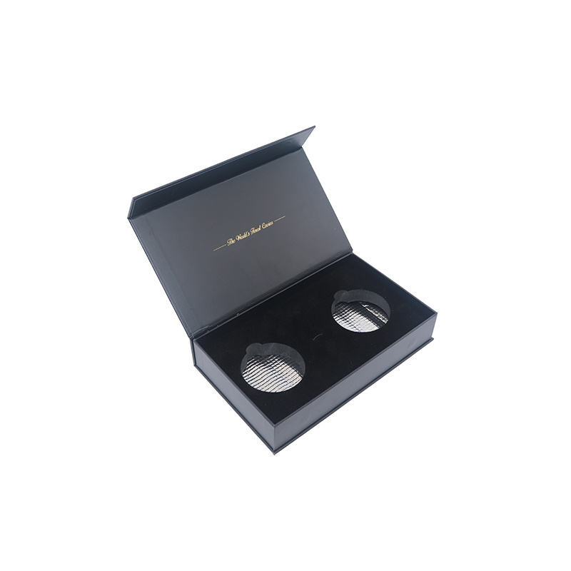  Factory Direct Discount on Customized Hard Matte Black Gift Boxes for 30gr/50gr Caviar Display Packaging