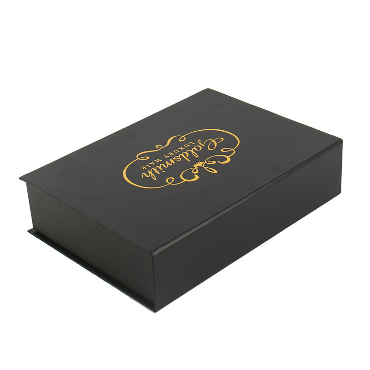  Customized Black/White Cardboard Boxes for Hair Extension Wig Packaging