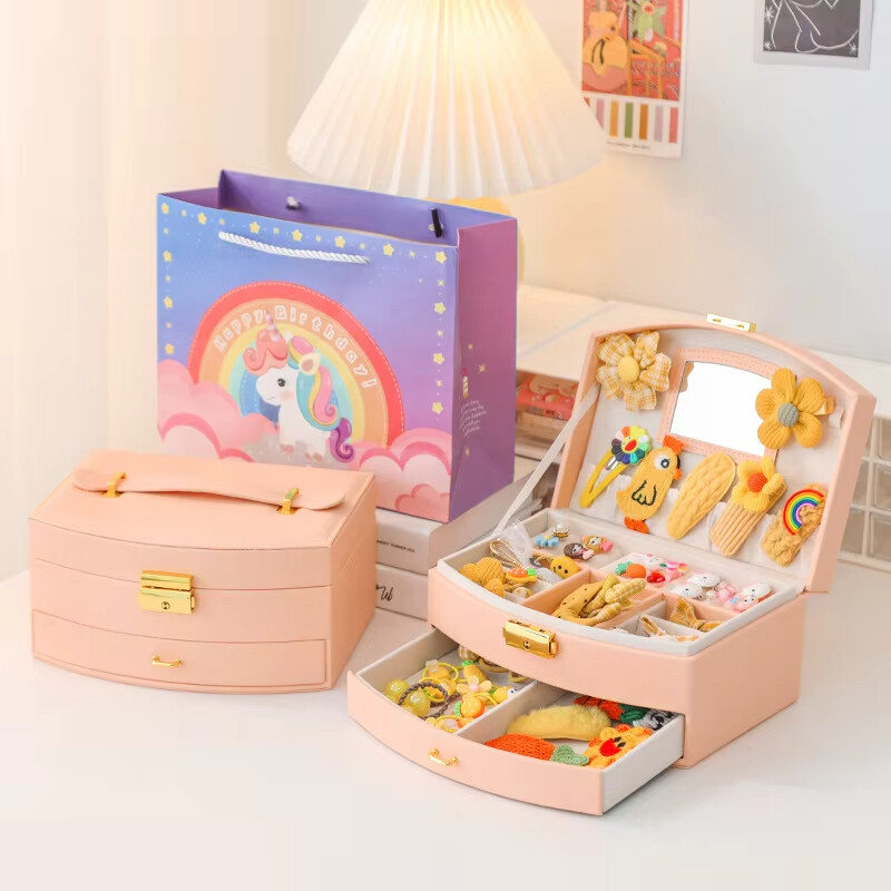  Wholesale Black PU Leather & Velvet Kids Jewelry Boxes for Gift & Craft Packaging