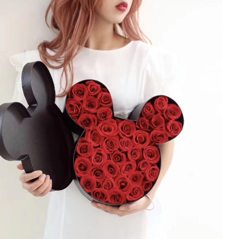 Best Sale Chocolate Mickey Mouse Box Bouquet Bag Rose Boxes Flower Packaging