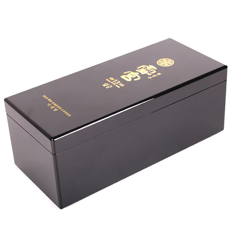  Custom Black Luxury Gift Packaging - Premium Wooden Wine Box
