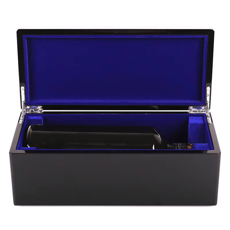  Custom Black Luxury Gift Packaging - Premium Wooden Wine Box