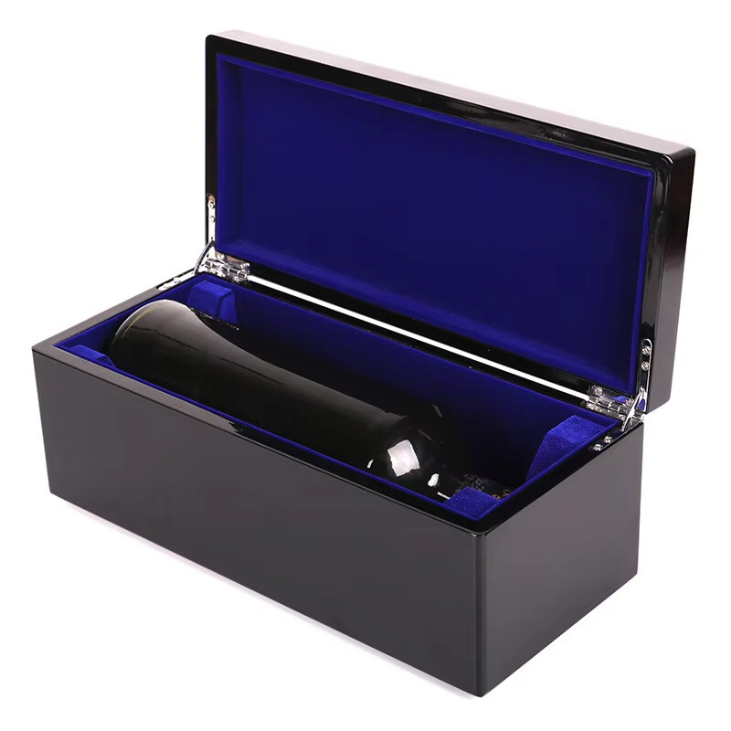  Custom Black Luxury Gift Packaging - Premium Wooden Wine Box