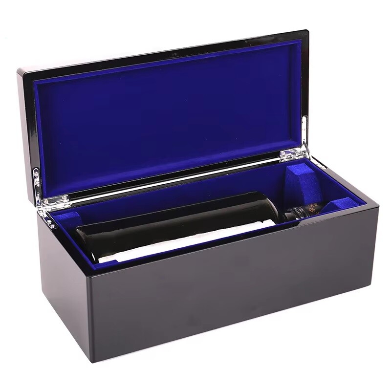  Custom Black Luxury Gift Packaging - Premium Wooden Wine Box