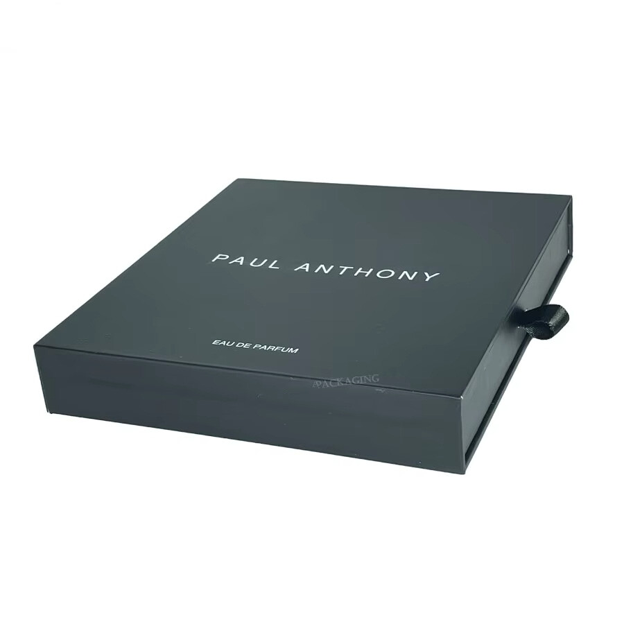  Custom Black Perfume Sample Gift Packaging Drawer Box with Foam Insert