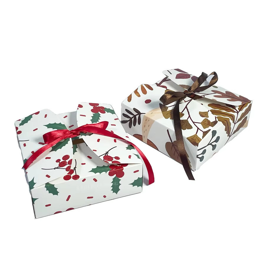 Custom Cheap Paper Christmas Cookie Biscuit Box Packaging - Flat Pack & Eco-Friendly