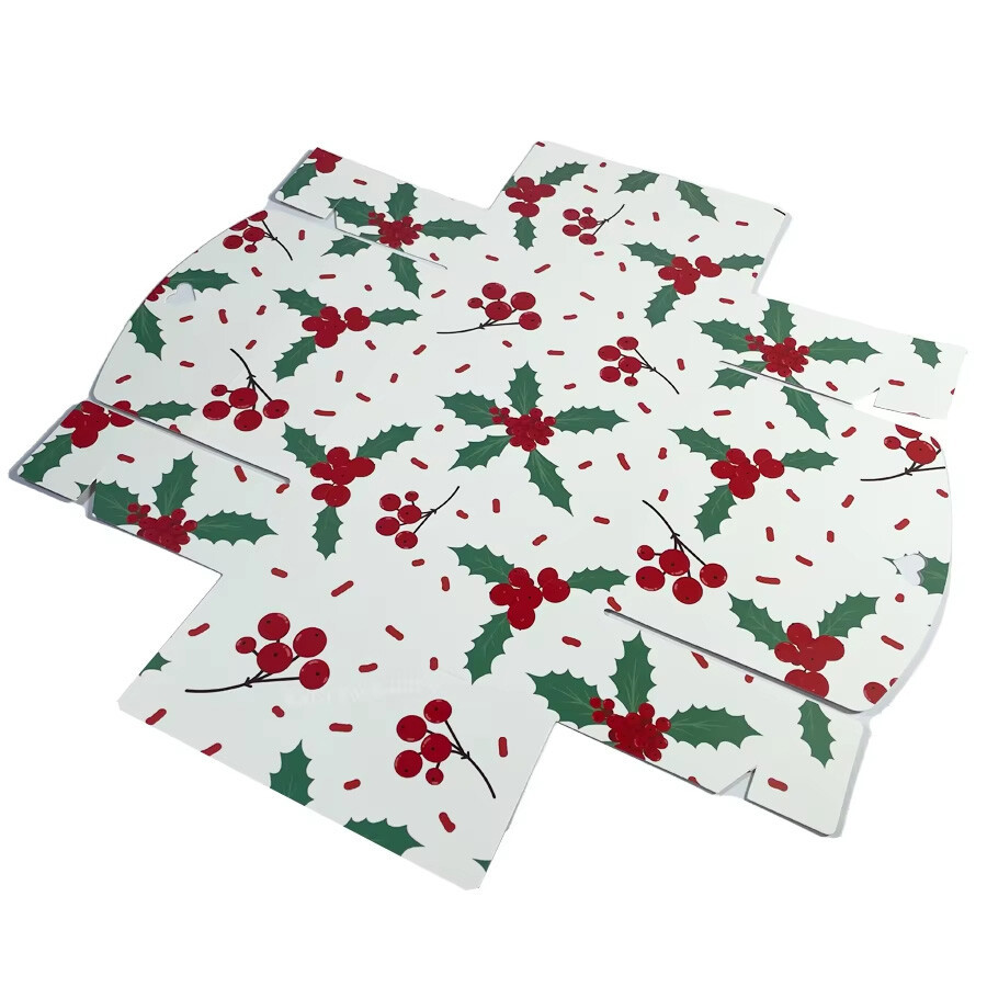 Custom Cheap Paper Christmas Cookie Biscuit Box Packaging - Flat Pack & Eco-Friendly