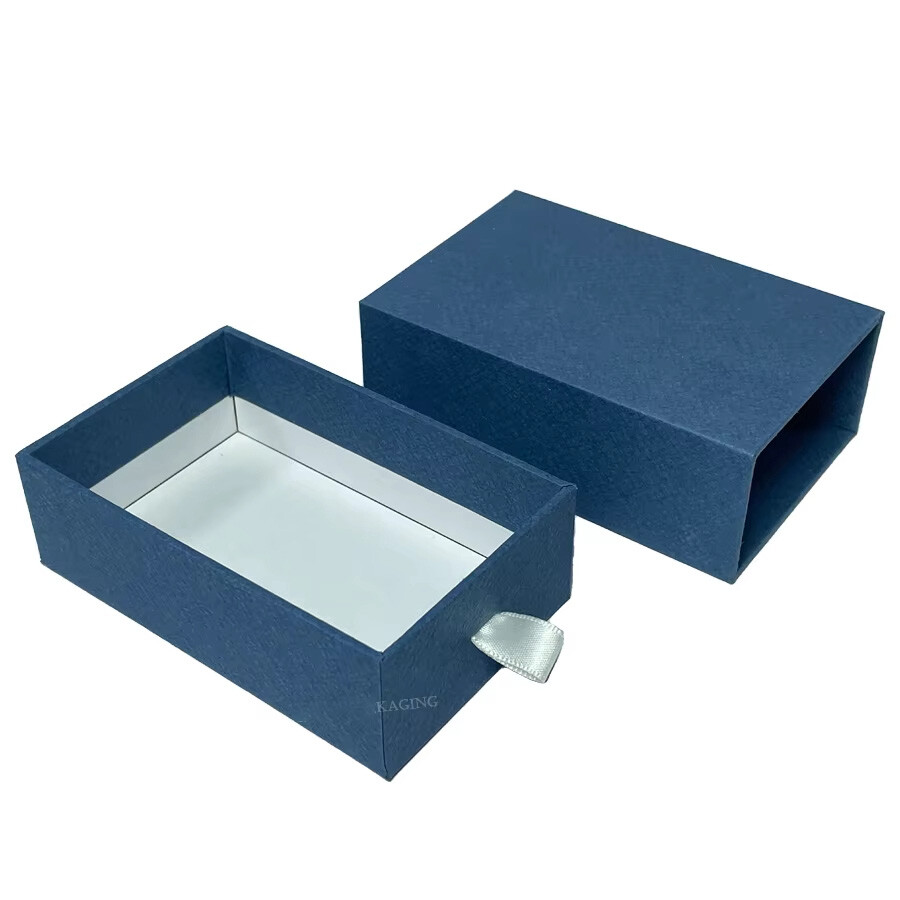  Custom Navy Blue Small Drawer Packaging Cardboard Craft Paper Gift Box