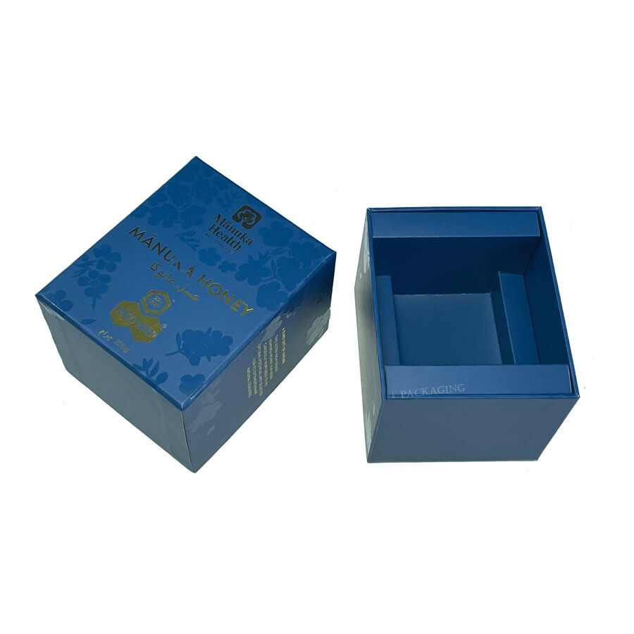  Custom Luxury Blue Cardboard Royal Honey Jar Gift Box with OEM Service