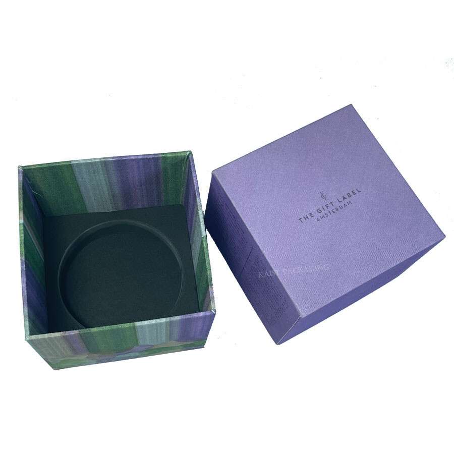  Custom Square Fabric Boxes with EVA Insert for Candle Packaging