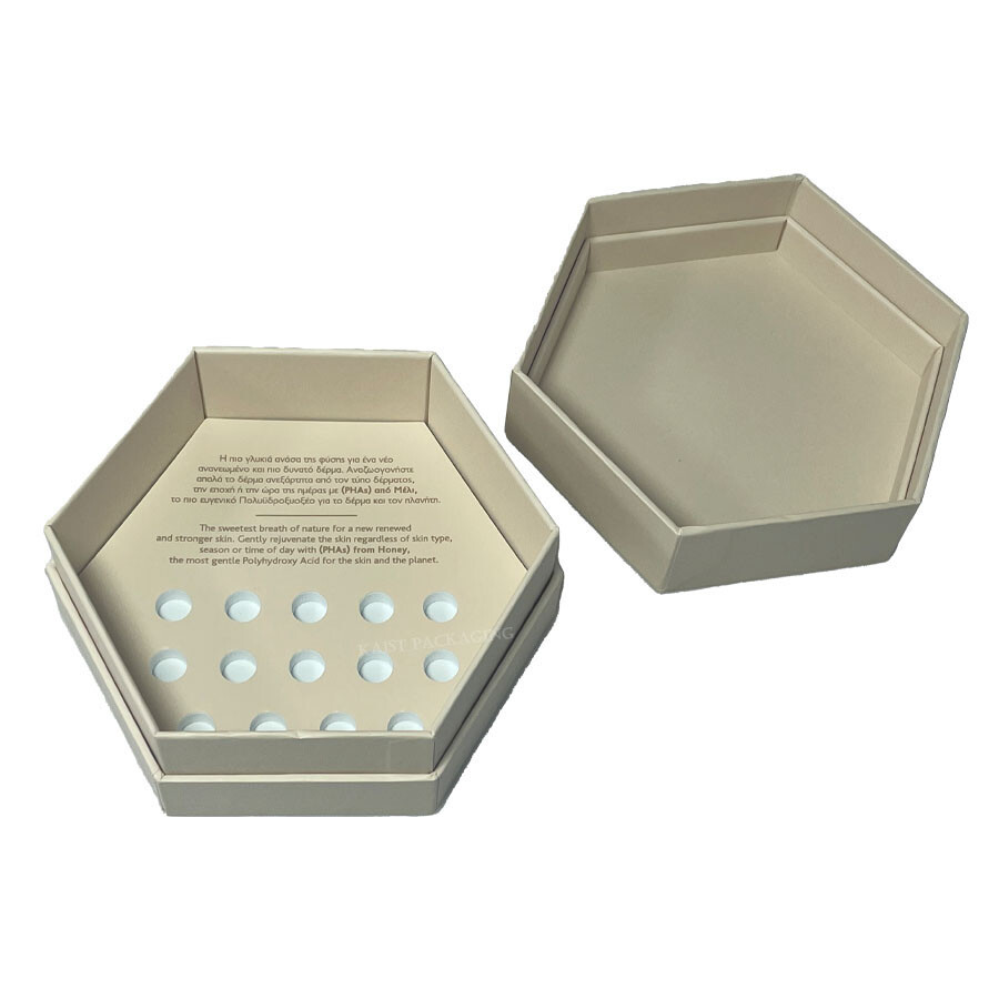  Custom Hexagon Shape Cosmetic Packaging Paper Box for Skin Care Products