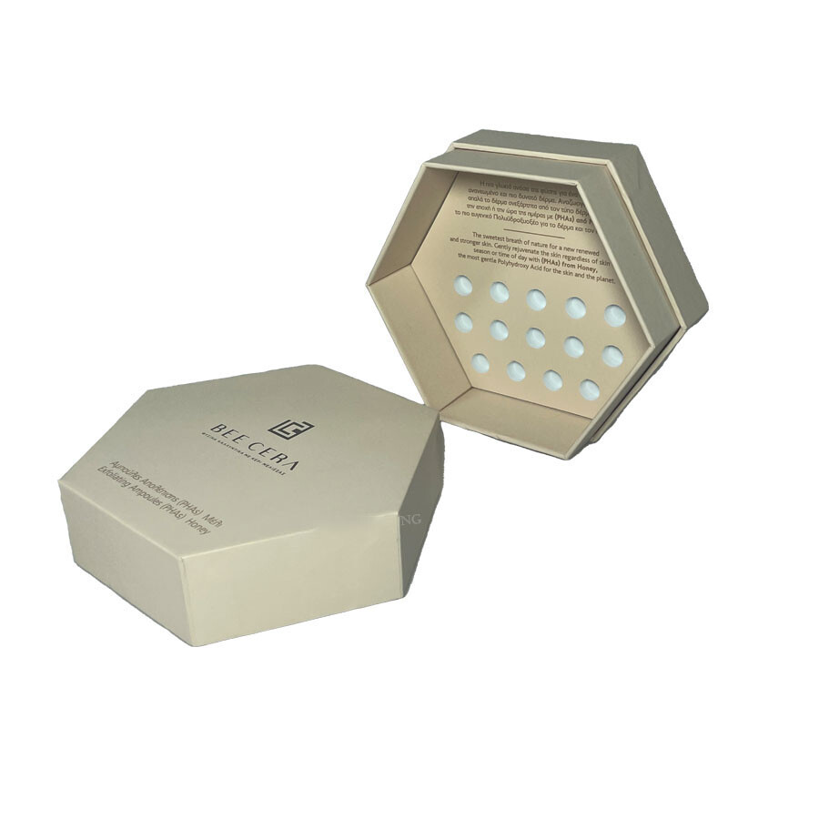  Custom Hexagon Shape Cosmetic Packaging Paper Box for Skin Care Products
