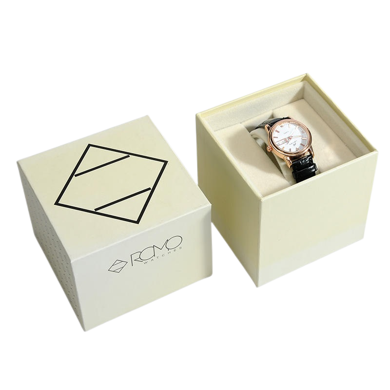  Custom Logo Small Beige Cardboard Watch Boxes - High-Quality Printing & Packaging
