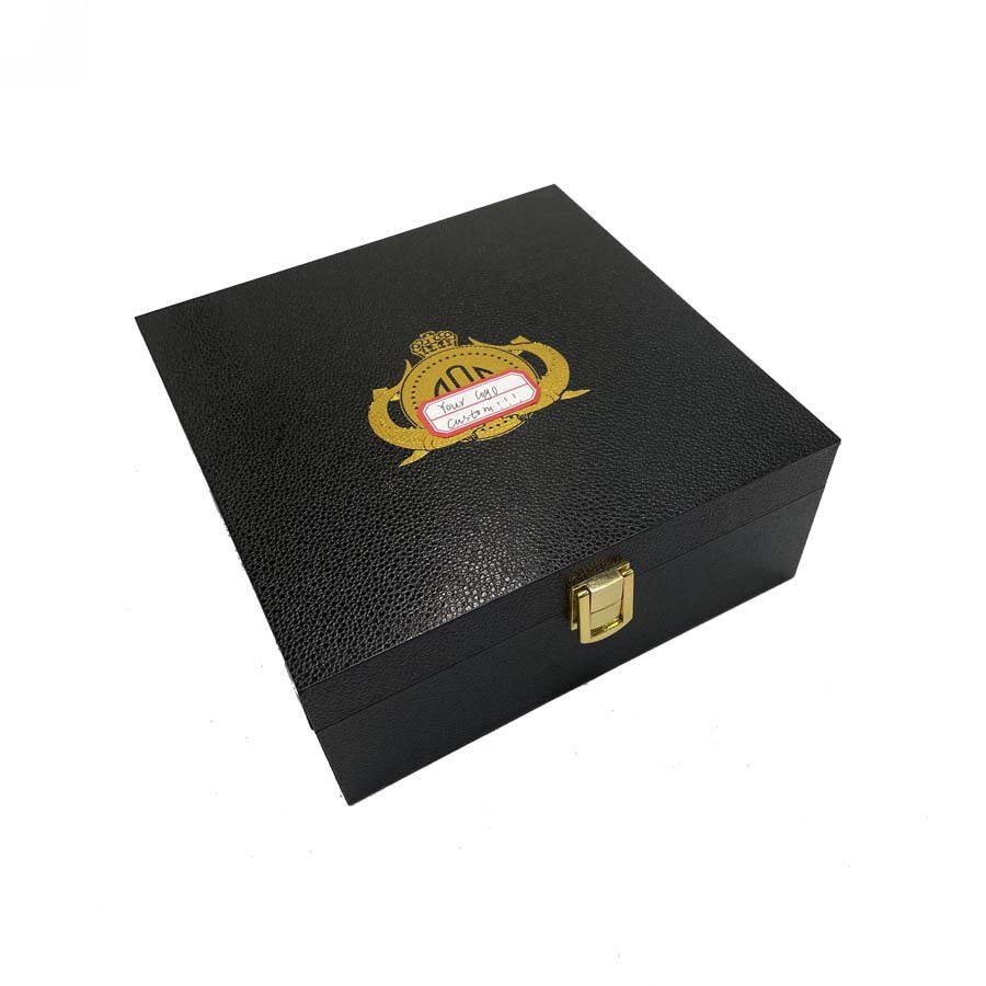  Custom Luxury Black Caviar Gift Box with LCD Display Video Feature