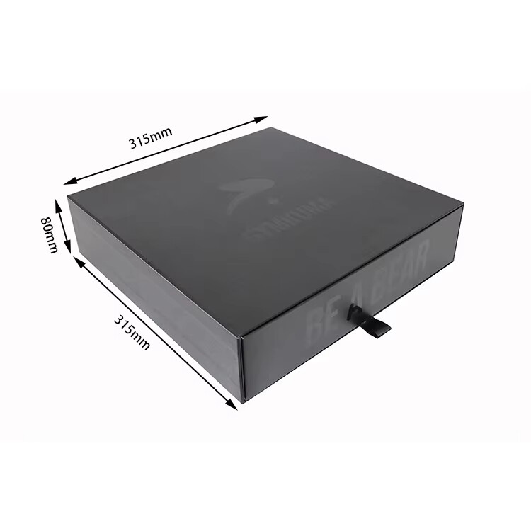  Custom Luxury Clothing Gift Box - Black Cardboard Drawer Style