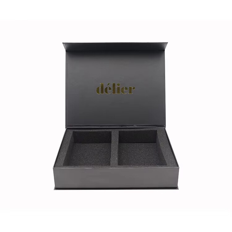  Customized Black Electronics Paper Packaging Rigid Box with Foam for Secure Shipping