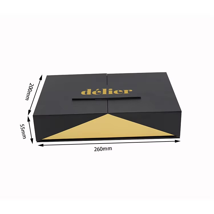  Custom High-Quality Black Gift Boxes with Magnetic Closure for Wholesale