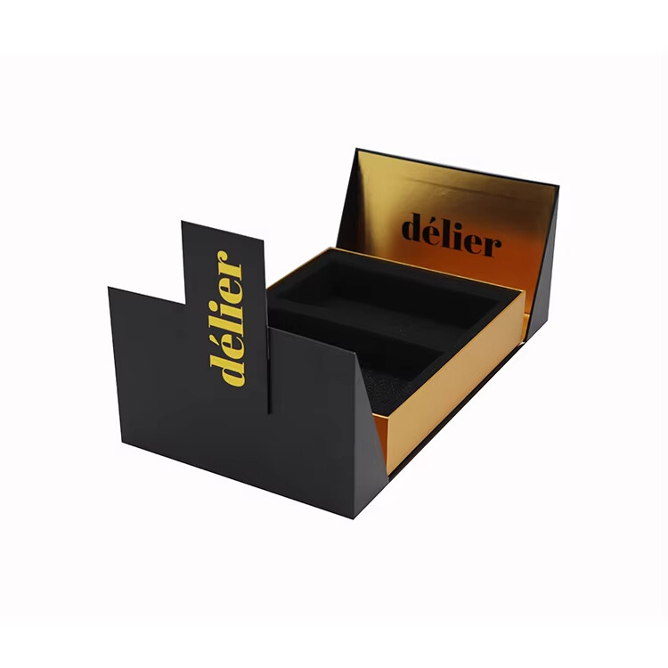  Custom High-Quality Black Gift Boxes with Magnetic Closure for Wholesale