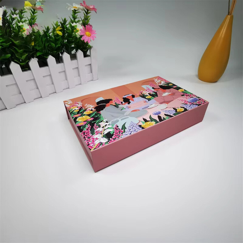  Luxury Rigid Pink Magnetic Closure Silk Scarf Packaging Boxes