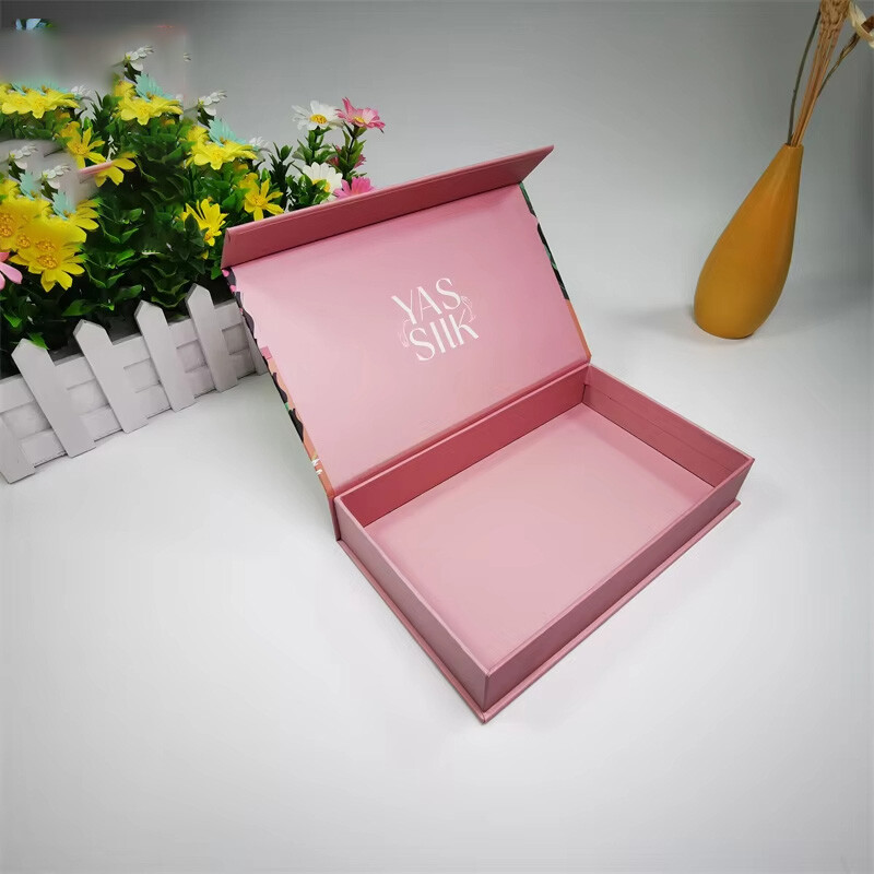  Luxury Rigid Pink Magnetic Closure Silk Scarf Packaging Boxes