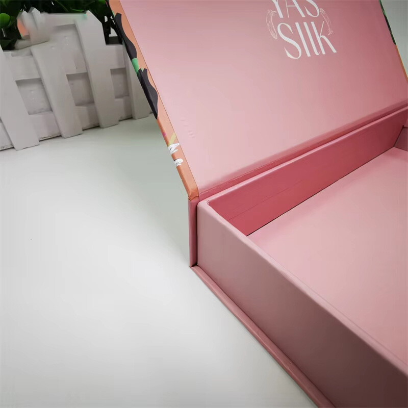  Luxury Rigid Pink Magnetic Closure Silk Scarf Packaging Boxes