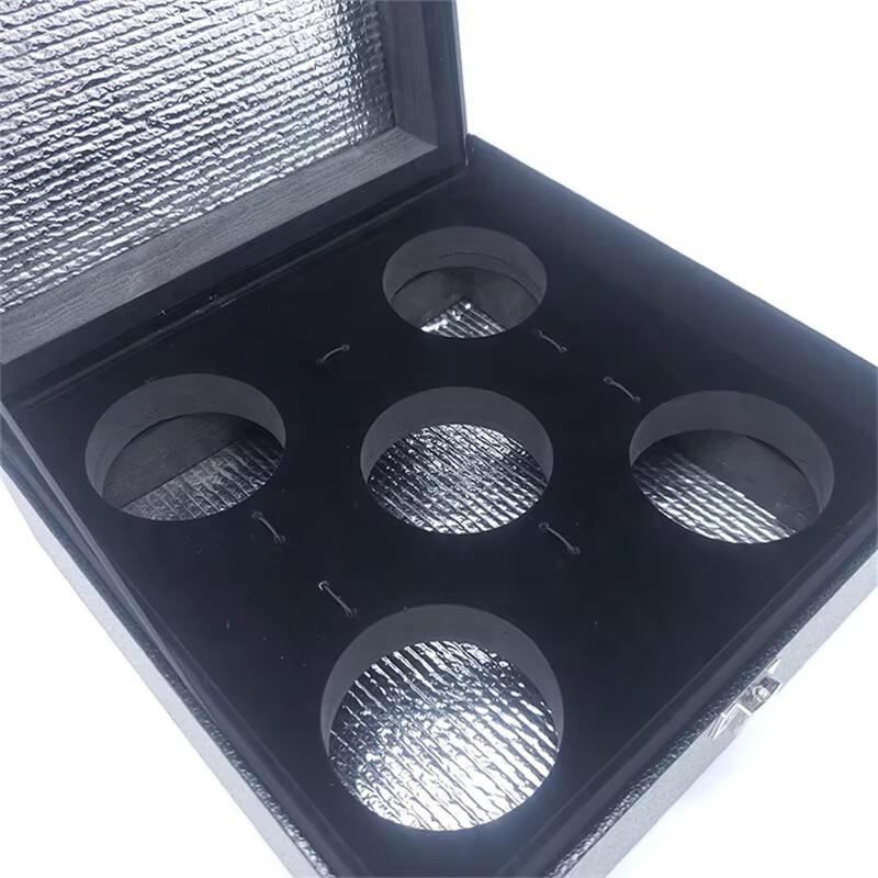 Custom High-Quality Black Caviar PU Leather Box with Ice Pack Capability