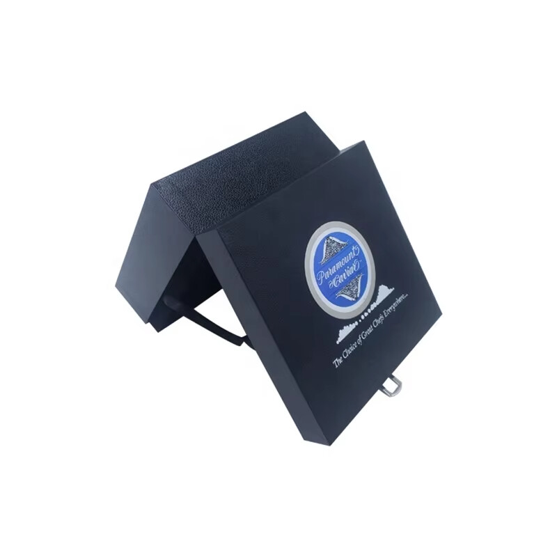  Custom High-Quality Black Caviar PU Leather Box with Ice Pack Capability