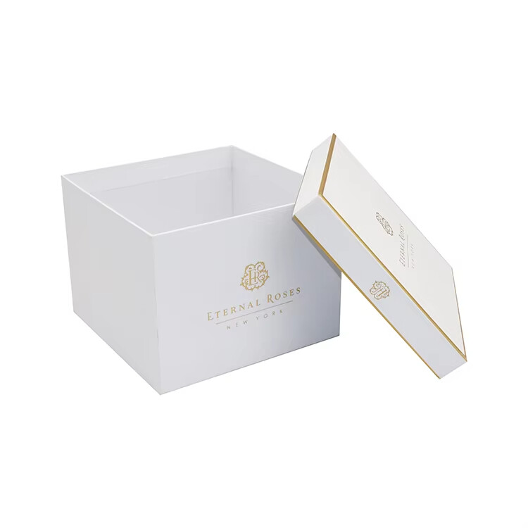  Wholesale Custom Luxury Empty Square White Flower Gift Boxes with OEM Service