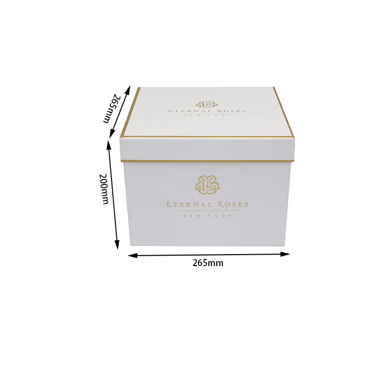  Wholesale Custom Luxury Empty Square White Flower Gift Boxes with OEM Service