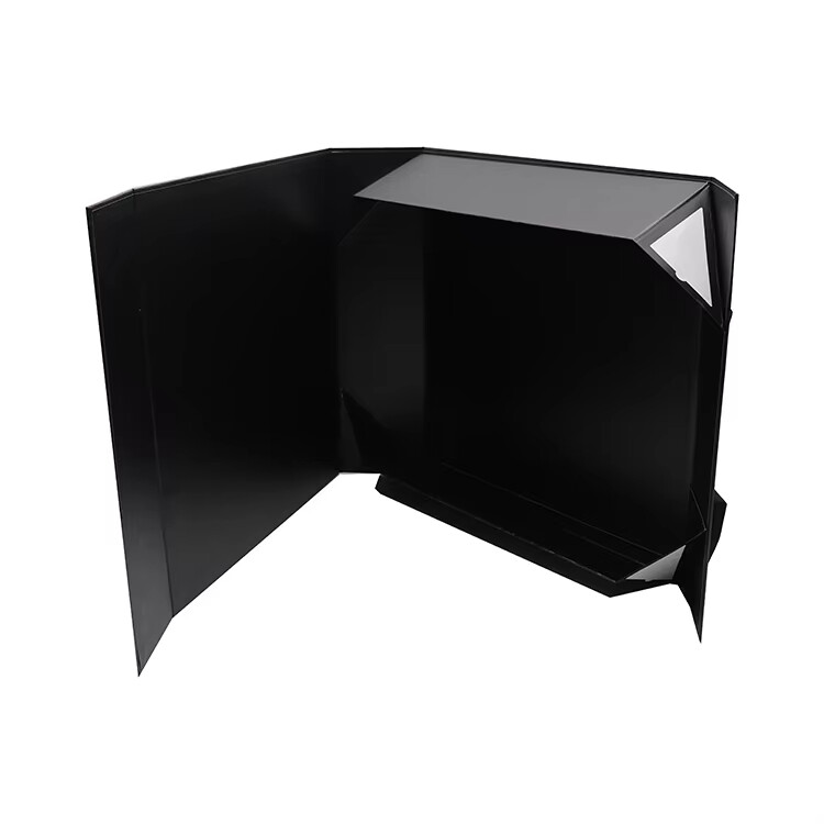  Custom Matte Black Magnetic Close Folding Plain Hat Boxes for Stylish Storage