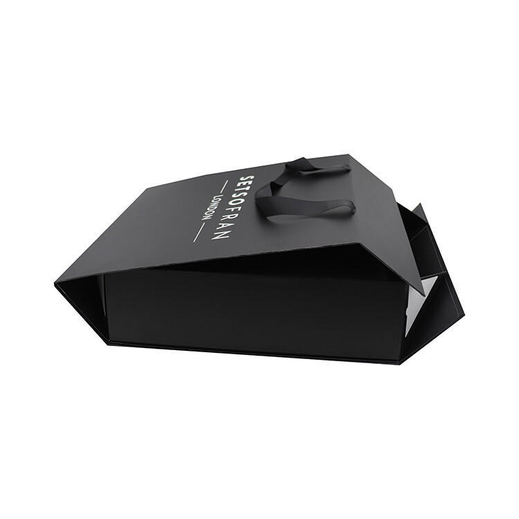  Custom Matte Black Magnetic Close Folding Plain Hat Boxes for Stylish Storage