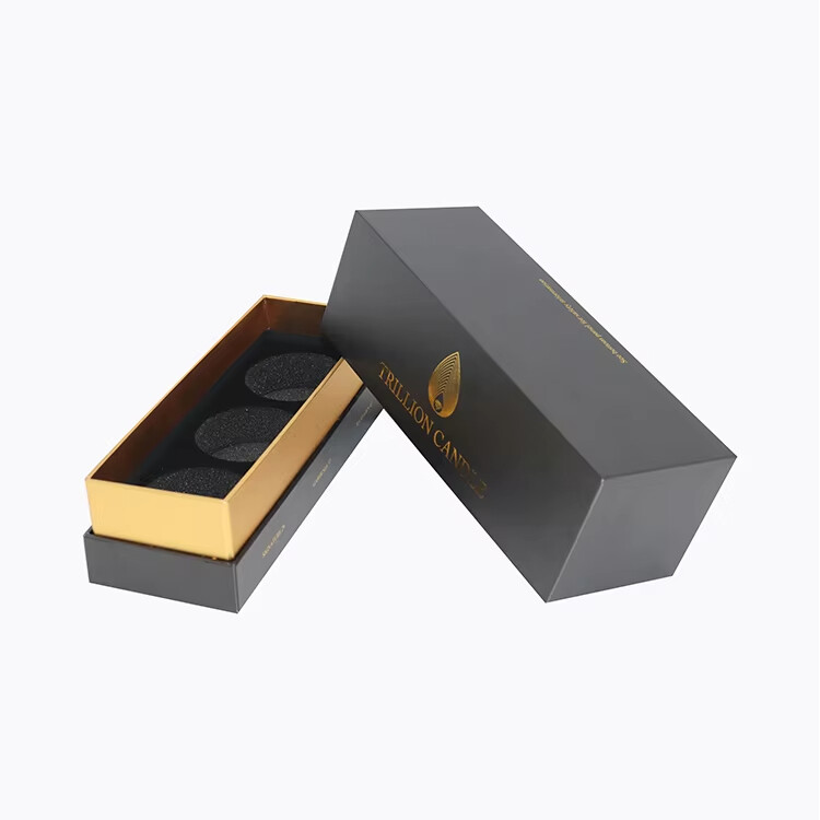  Luxury Rigid Square Matte Black Candle Boxes Packaging with Customized Options