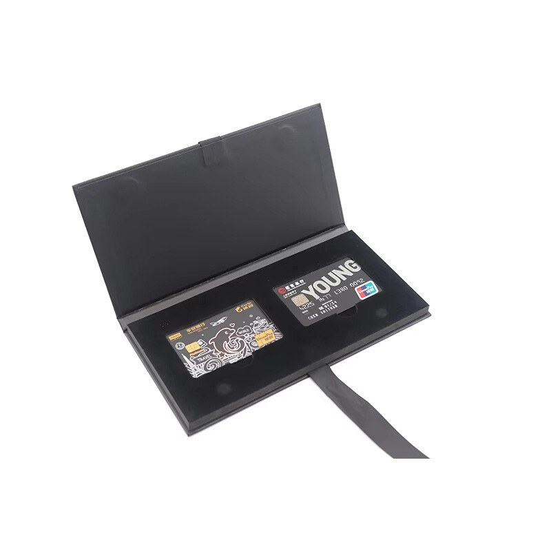  Luxury Metal VIP Business Card Holder Box - Customizable Thin Cardboard Gift Credit Card Case with Foam Insert