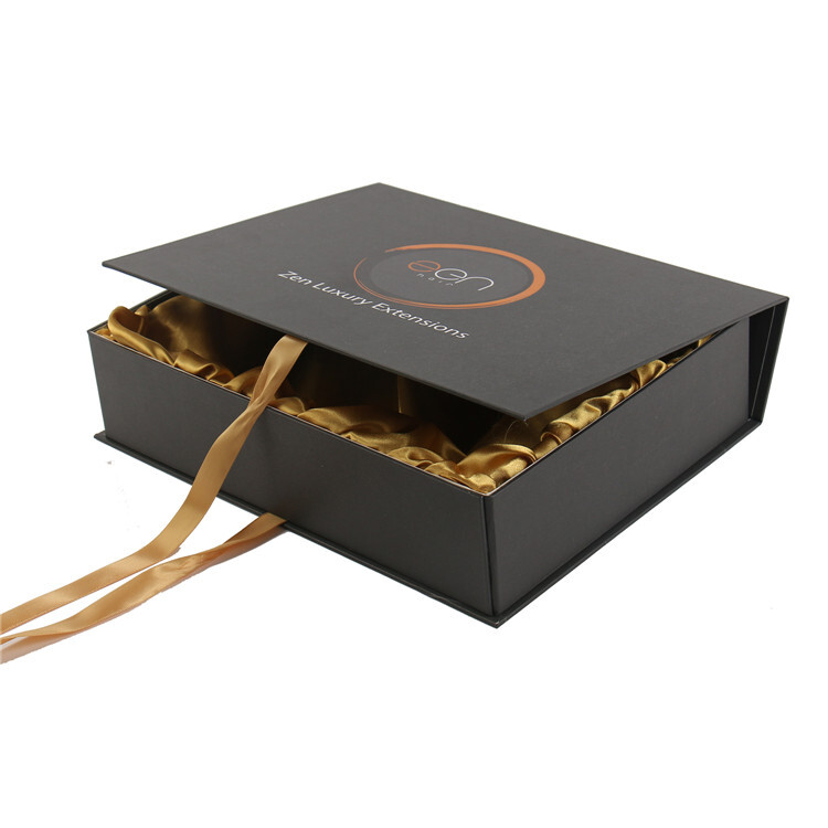  Custom Luxury Black Wig Boxes with Personalized Logo for Premium Packaging