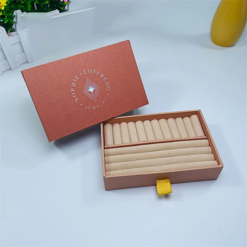  Custom Luxury Rigid Paper Drawer Style Jewelry Box Packaging - Elegant & Eco-Friendly Design
